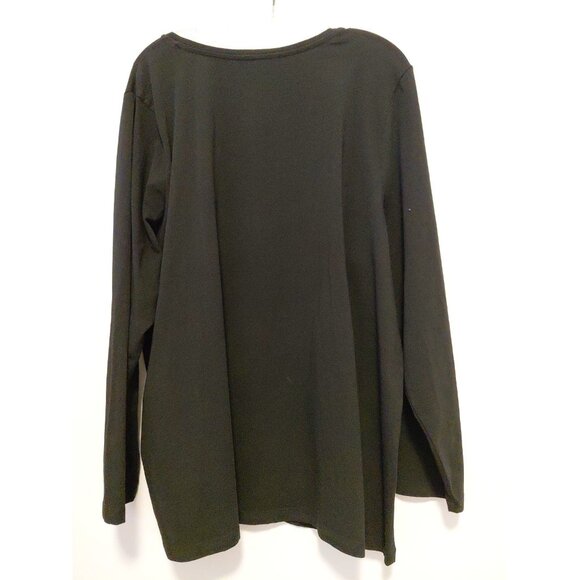 CJ Banks Snowman Christmas Top Black Long Sleeves 2X - Picture 5 of 5